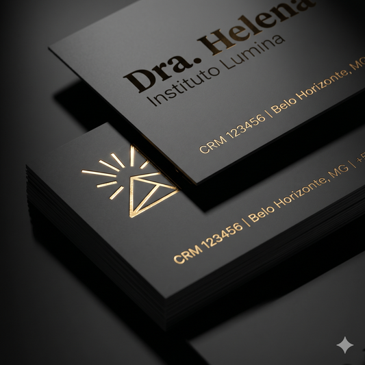 Cartão de Visita Couchê 300g - Hot Stamping - Lam. Fosca FV