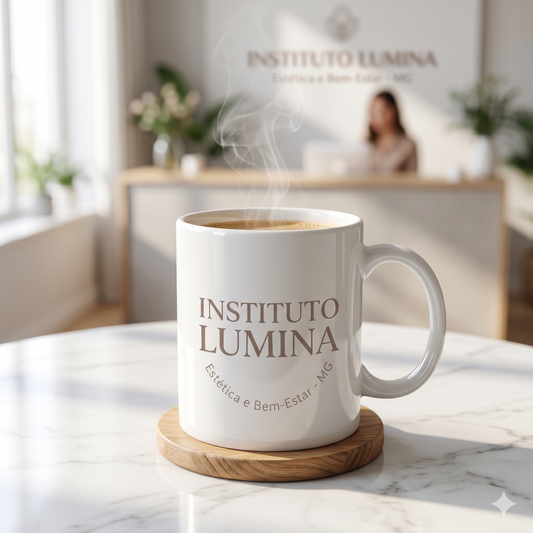 Caneca de Porcelana Branca Personalizada - 325ml